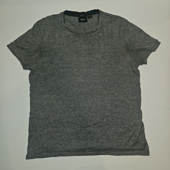 Hugo Boss Fine Stripe Black And White Short Sleeve Tee - Picture 1 of 13